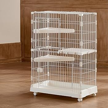 Amazon.co.jp: 子猫すり抜け防止 猫ケージ 2段 コンパクト 組立